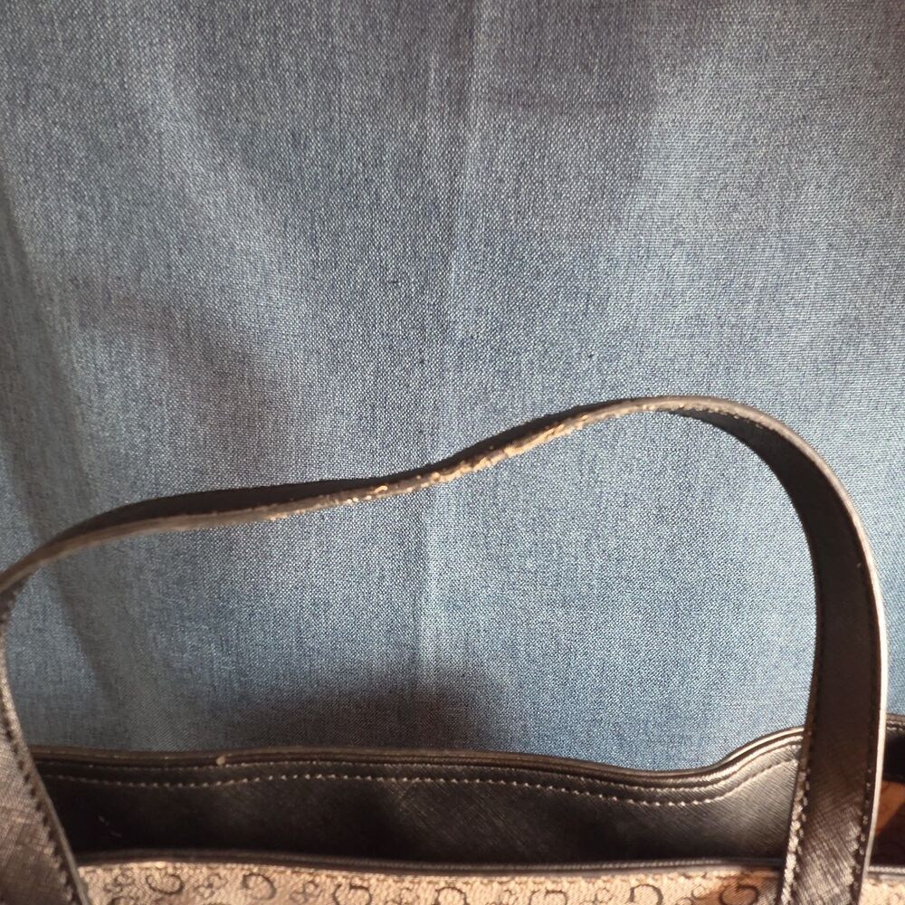 Guess Los Angeles Monogram Tote Bag Gray Black Shoulder Purse - Picture 4 of 16